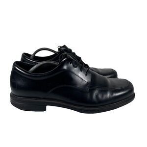 Rockport Black Leather Editorial Apron Toe Lace Up Dress Shoes Men's Size 13